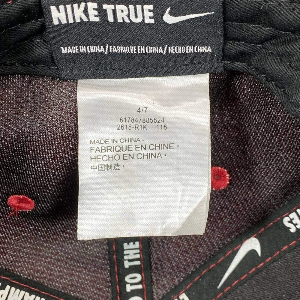 Nike‎ Just Do It Snapback Hat Kids Size 4 7 Red Blue Swoosh Logo Flat Brim Cap